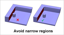 Design for Narrow Regions In Pockets
